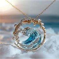 Wave Necklace Set Creative New Light Luxurious Wave Style 60CM gray