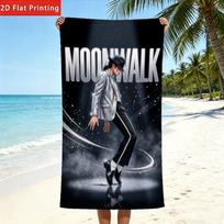M-Michael J-Jackson Moonwalk šokio paplūdimio rankšluostis mikropluošto minkštas greitai džiūstantis Pop karaliaus vonios rankšluostis voniai, plaukimui, lauke 70cm×140cm black
