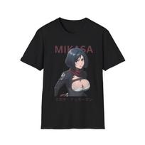 Hot Mikasa Ackerman T-Shirt, Attack on Titan Tee, Hentai Inspired Gift 4XL black