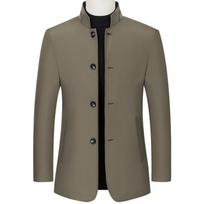 Spring and Autumn Men's Stand-up Collar Casual Jacket Middle-aged Top Business Slim Men's Jacket M