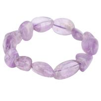 Amethyst Bracelet Elastic Adjustable Size Elegant Crystal Gemstones Beaded Bracelet for Birthday Anniversaries