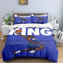 Fashion Basketball Star A-Lebron J-James Printing Bedding Set Duvet Cover Comforter Bed Youth Kids Girl Boys Birthday Gift EU Single(135*200cm)3pcs