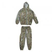 3D Ghillie Suit Set Woodland Pants Jacket Zippers Forest Clothing Protection Camouflage for Hiking Style A