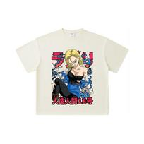 260 GSM Double Yarn 32 Count 100% Cotton Dragon Ball V24 Android Print Unisex Heavy Cotton T Shirt S abrikosas