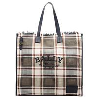 Bally Quilted Texture Woven Design Lambskin Tote Bag Women tote bags Black White WAE011CP013I739O Basic Set (Bag+Dust Bag)