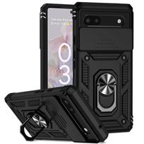 Slide Camera Protect Cover For Google Pixel 6 7 8 Pro Pixel8 Magnetic RIng Holder Shockproof Armor Phone Case For Pixel 6A 7A 8A For Pixel 6
