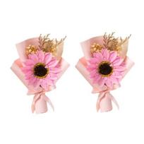 2 vnt. Mini saulėgrąžų puokštė Kvapios dirbtinės muilinės gėlės Gimtadienio Valentino dienos dovanos Moterims Mamai Žmonai Merginai Jai 2pcs L pink