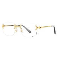 Retro Rimless Sunglasses Men ladies Metal Frame Square Streetwear Eyewear UV400 Gradient Blue Color Sun Glasses As picture