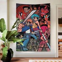 Scott Pilgrim vs the World Tapestry  Retro Comic Collage Design Manga Print Wall Hanging Ideal for Indie  Comic Book Fans 74x94cm(29x37in)