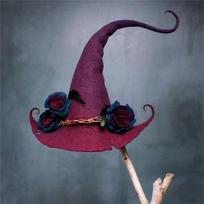 Witch Wizard Hats with Flower Fashion Party Headgear Halloween Party Props Cosplay Costume Accessories for Children Props