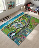 Kids Racing Car Track Circuit Carpet Mat Rug Toy Car Playmat Home Decoration Floor Rugs for Living Room Bedroom Playroom 40cm x 60cm