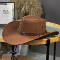 Western Style Western Cowboy Hat Large Brim Jazz Hat Fashion Felt Fedora Hats  Unisex kava