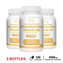 Nikotinamido B3 vitamino kapsulės, 1000 mg, Natūralios, Tinka tiek vyrams, tiek moterims 120*3