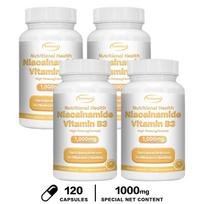 Nikotinamido B3 vitamino kapsulės, 1000 mg, Natūralios, Tinka tiek vyrams, tiek moterims 120*4