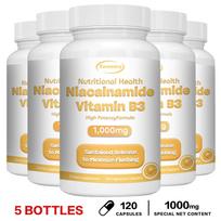 Nikotinamido B3 vitamino kapsulės, 1000 mg, Natūralios, Tinka tiek vyrams, tiek moterims 120*5
