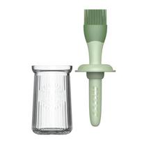 Heat Resistant BBQ Oil Brush 3 In 1 Oil Dispenser Bottle with Brush Sauce Applying Brush  Barbecue