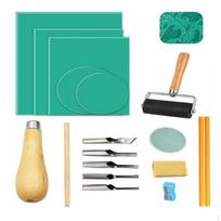 Stamp Carving Kit Complete Linocut DIY Beginner set for Beginners, Crafters, Art Studio,
