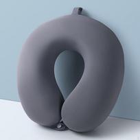 Traveling Memory Foam Neck Pillow Ergonomic Design for Train Bus Trip Zippered Pillowcase