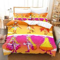 3D Kawaii Anime Hirogaru Sky! Pretty Cure Bedding Set Single Twin Full Queen King Size Bed Set Adult Kid Bedroom Duvetcover Sets EU single(135x200cm)