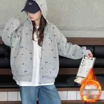 Girls' Versatile Hooded Sweatshirt Jacket - 2025 New Korean Style Zip-Up for Autumn & Winter 170cm