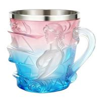3D Painted Book Stack Coffee Mug Resin Stainless Steel Cup with Ergonomic Handle Spill-Resistant Base A