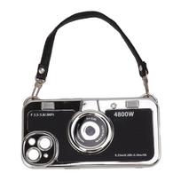 Emily in Paris Phone Case Cute 3D Vintage Camera Phone Case Cover with Lanyard for Men Women Boys Girls Black for