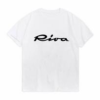 Riva Logotipas Neono Žalia spausdinta Grafinė marškinėlių mada atsitiktinis Apvalus kaklas marškinėlių Vasaros lauko Kvėpuojantys trumpomis rankovėmis marškinėliai 2XL white
