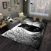 Panther Carpet Juodas Leopardo kilimėlis svetainei Didelio ploto kilimėlis Gyvūnas Liūtas Tigras Durų kilimėlis miegamojo namų dekoravimui Tribal kilimėlis 40x60cm gray