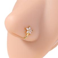 Wind-Encrusted Plum Blossom Shape Nose Clip Non-Perforated Nose Ring Female Tide Cool Wind High-End Nose Jewelry