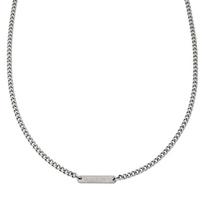 Emporio Armani Hip Hop Cool Fashion Versatile Cuban Link Stainless Steel Necklace Men necklace Silver EGS3188040 Shopping Bag