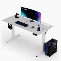Žaidimų stalas Ultradesk VORTEX 140x70 cm, reguliuojamo aukščio, baltos spalvos