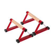 2Pcs Strong Push Up Equipment With Slip Resistant Rubber Base And Solid Wood Hold For Chest And Arm Exercise raudona