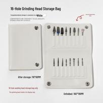 Nail Drill Bit 37-Hole Storage Bag with Buckle, Cuticle Nipper, Steel Pusher Multi-functional Nail Salon Tool Organizer