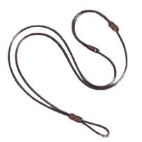 Adjustable Hand-woven Jade Pendant Necklace with Wax Leather Cord for Men and Women Brown 1.2mm