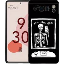 Phone Case For Google Pixel 6 7 8 9 Pro XL 8A 7A 6A Black Cover Soft Shell Funny Skeleton Pixel 7A