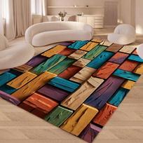 Colorful Wood Grain Carpet Rug for Bedroom Living Room Home Decor Soft Floor Mat Kids Play Area 60*90cm
