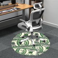 1pc Dollars Money Office Round Area Rug, Indoor Mat Suitable ForOffice, Under Office Chairs Bedroom Living Room Home Decor, Room Decot250 80cm by 80cm