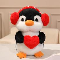 Meilės pingvinas Švelnus minkštas pliušinis žaislas Valentino diena Raudona širdelė Ausinės Hug širdis Žavingos pingvinų lėlės Dovanos sukurtos mergaitėms Vestuvių dekoras 22cm black