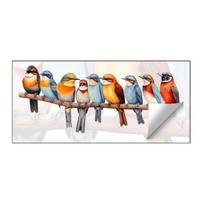 Birds on The Tree Branch Wall Sticker Colorful Birds Wall Decals Self Adhesive Peel And Stick Art Murals for Bedroom A