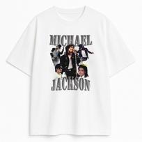 Michael Jackson Retro Tshirt Unisex and Women Summer Cotton Y2K Clothing Casual Fashion Round Neck Short Sleeved Tee Streetwear M gray