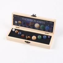 Crystal Natural Galaxy Model Ornament-Solar System 9 Planets Sphere Ball Gemstones Set Healing Gift Home Office Desktop Decoration