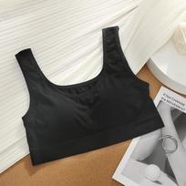 Pure Cotton Seamless Strapless Supportive Sleep Bra with Fixed Latex Chest Pad for Shockproof and Lifting Effect Plus Size [130~180 lbs]