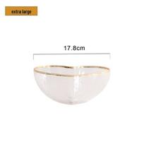 ZISIZ Simple Hammered Gold Rim Heart Salad Bowl