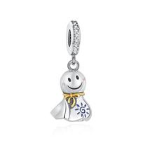 925  Silver Charms Fortune Cat Chinese New Year Pendant Beads Japanese Girl Fit Brand Bracelets Necklaces Women Jewelry