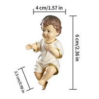 Šventojo Kūdikėlio Jėzaus Figūrėlė Religinis Ornamentas Krikščioniškas Katalikiškas Jėzaus Lėlytės Miniatiūrinė Derva Kalėdinė Namų Darbalaukio Dekoracija