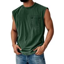 Men's Summer Color Pocket Sports Vest Men's Sports Casual Vest L