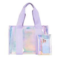 Colorful Radiation PVC Ladies Beach Bag Tote Bag Handbag Radiation Female Large Capacity Crossbody Bag Mobile Phone Bag One Size