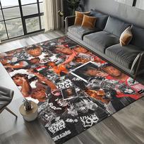 3D Spausdintas Juice WRLD 999 Legendinis Raperis Albumas Kilimas Svetainės Miegamojo Namų Sofos Dekoravimui, Vaikų Žaidimų Neslystantis Grindų Kilimėlis 40x60cm( 15x23in )