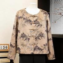 Elegant Chinese-Style Spring Jacket 2026: Fashionable Short Top for Middle-Aged & Elderly Women 2XL (105-120 jin)