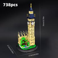 Model DIY Educational London Big Ben Architecture Building Blocks Set, Elizabeth Tower Kit, Toy for Adults Home Decor Kids Gift